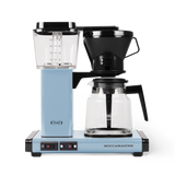 Technivorm Moccamaster coffee maker with glass carafe in pastel blue