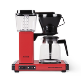Technivorm Moccamaster coffee maker with glass carafe in red