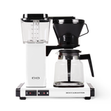 Technivorm Moccamaster coffee maker with glass carafe in white